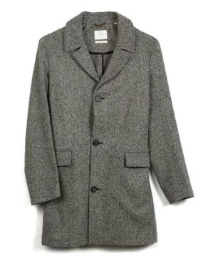 Billy Reid Lancaster Coat men’s small  gray black wool blend made in Italy